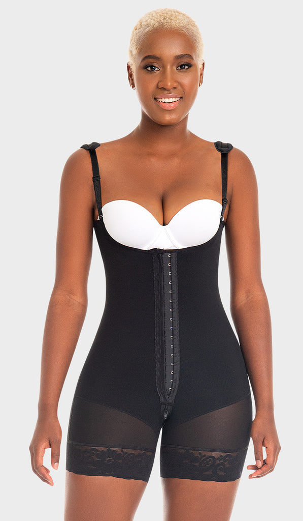 F0068 - MID-THIGH FAJA WITH BACK COVERAGE AND ADJUSTABLE STRAPS (6757412438192)