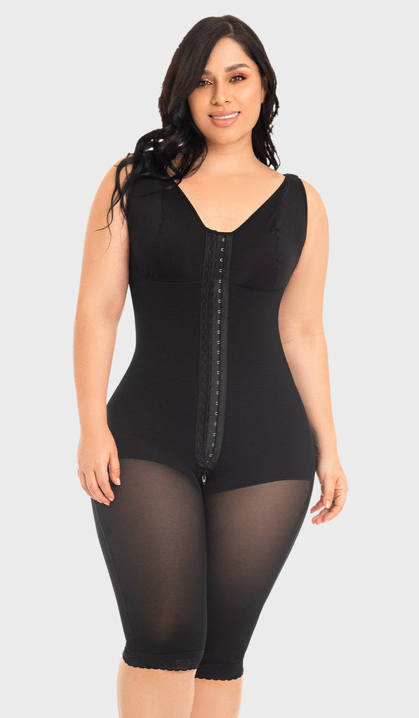 F0120 - KNEE-LENGTH FAJA WITH BRA (6757413257392)